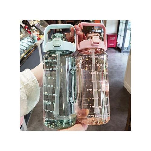 2L Outdoor Water Bottle Large Capacity Portable Transparent Water Bottle With Bounce Cover Time Scale Reminder ForSports FitnesChina