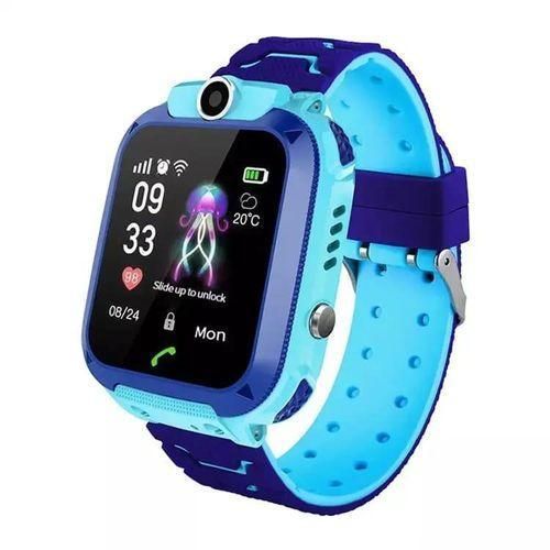 Smart Watch With Sim Card Call IP67 Waterproof Sos Camera Smartwatch Phone GPS Tracker Watch for Children - Blue