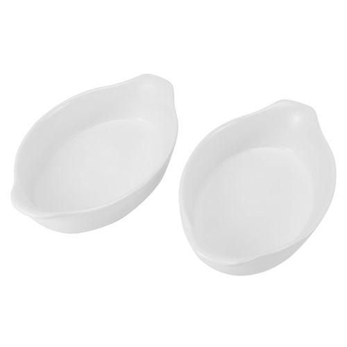 Baking Tray Set Microwave Oven Ceramic Bowl Oval-2 Pieces