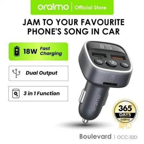 Super Fast Dual Car Charger Wireless Bluetooth Car Modulator Adapter Boulevard OCD-32D 18W