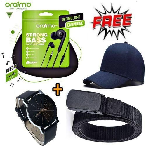 Strong Earphone + Free Cap & Watch,Canvas Belt