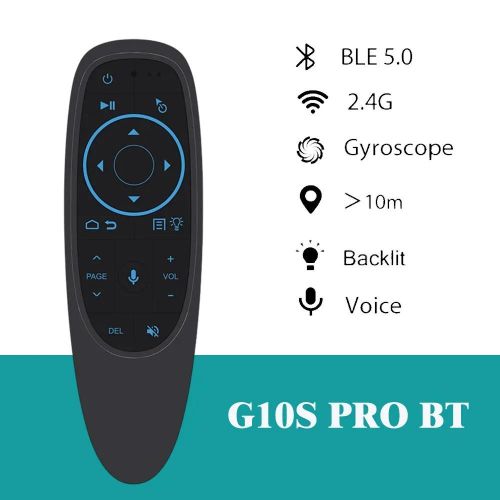 G10S Pro BT Smart Air Mouse Remote Control - Voice Search, Gyroscope, Bluetooth 5.0, USB Receiver & IR Learning