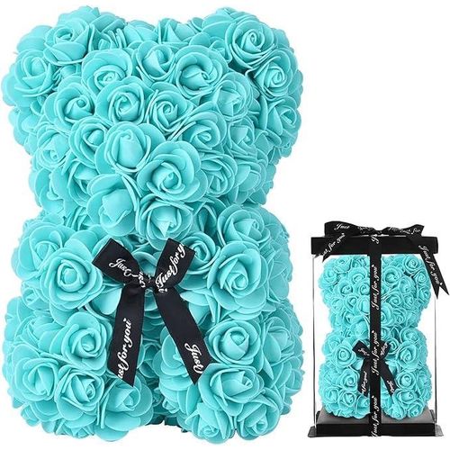 Rose Bear Valentines Day Flower Gifts for Her, Rose Teddy Bear with Lights, Cute Teddy Flower Bear, Birthday Gift for Girl, Romantic Present for Wife Girlfriend