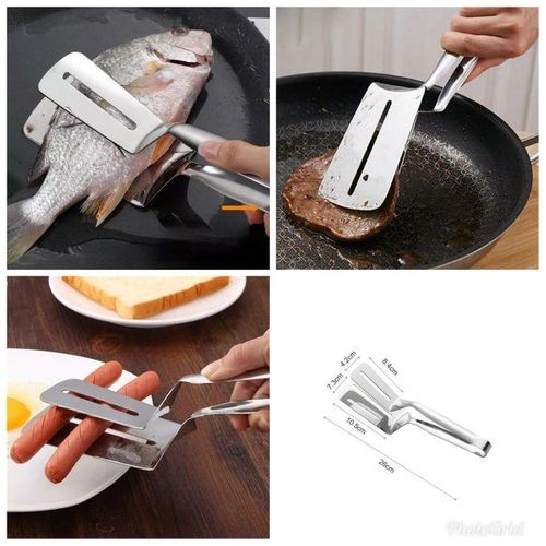 Premium-Grade Metallic BBQ/Flipping/Salad Food Serving Tongs