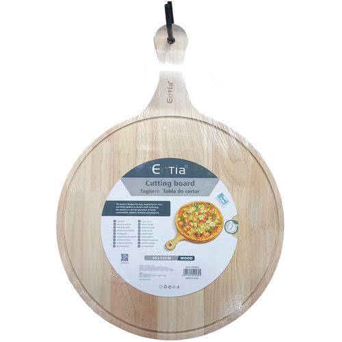 4633cm CIRCULAR SCALLOPED WOODEN PIZZA BOARD PADDLE Cutting Chopping Presenting Decoration