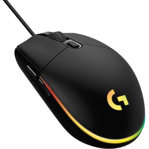 G203 Wired Gaming Mouse, 8,000 DPI, Rainbow Optical Effect LIGHTSYNC RGB, 6 Programmable Buttons, On-Board Memory, Screen Mapping, PC/Mac Computer and Laptop Compatible - Black