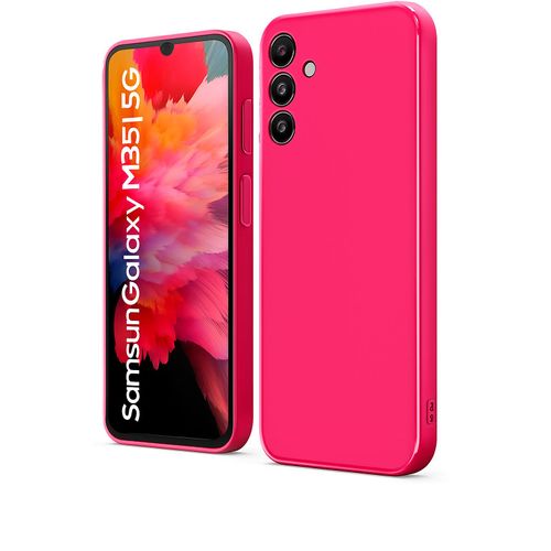 Soft Flexible Silicone Case for Samsung Galaxy M35 Shockproof Anti-Scratch Slim TPU Protective Back Cover Hot Pink