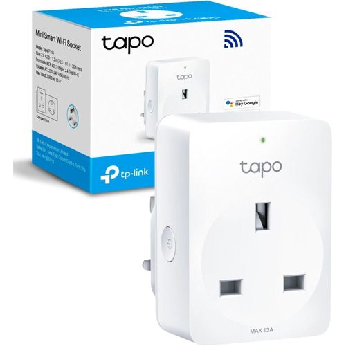 Tapo P100 Mini Smart Wi-Fi Socket (1-Pack) – App & Voice Control, Alexa & Google Assistant Compatible, Remote Scheduling, Compact Design, No Hub Required