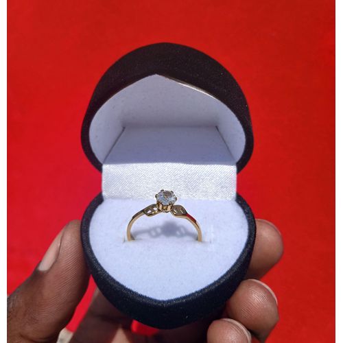 Quality Gold Plated Cute Proposal Engagement Ring For Lady With A Free Lovely Jewelry Box