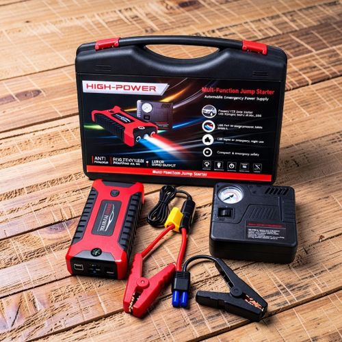 Safe Operation Spark Proof Overload Protection Short Circuit 12V 99800mAh Car Jump Starter with Air Compressor