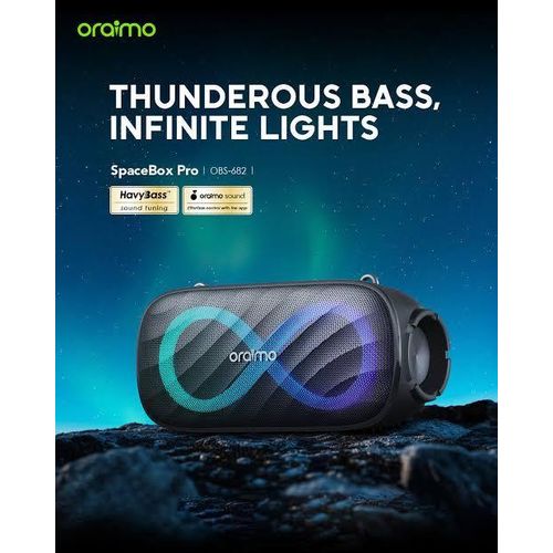 Space Box Pro OBS-682 Portable Bluetooth Speaker – Powerful Bass, IPX5 Water Resistance, Long Battery Life