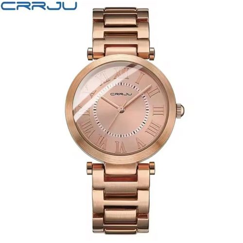 Luxury CRRJU 2123 Women’s Watch – Stainless Steel Build, Waterproof & Long-Lasting Battery