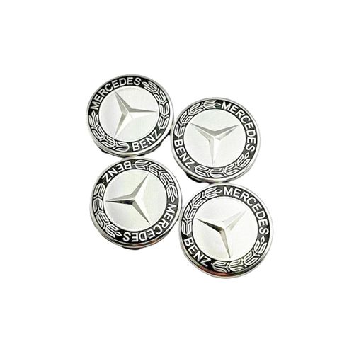 Alloy Wheel Centre Hub Caps x4 - 75mm A B C E S M, CLA Class ML Black Chrome 75mm