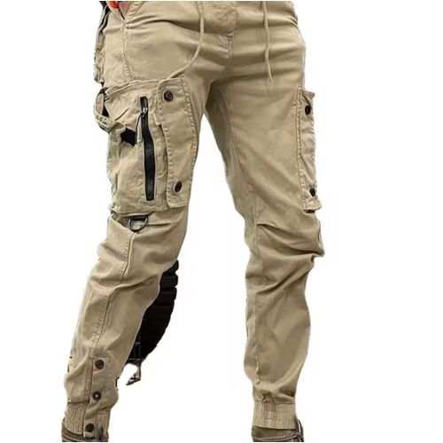 Beige non-fade button down cargo pants