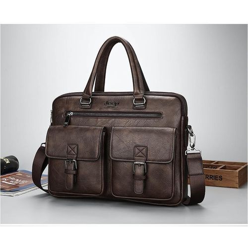 Men's Vintage Leather Briefcase Shoulder Bag Business Handbag
