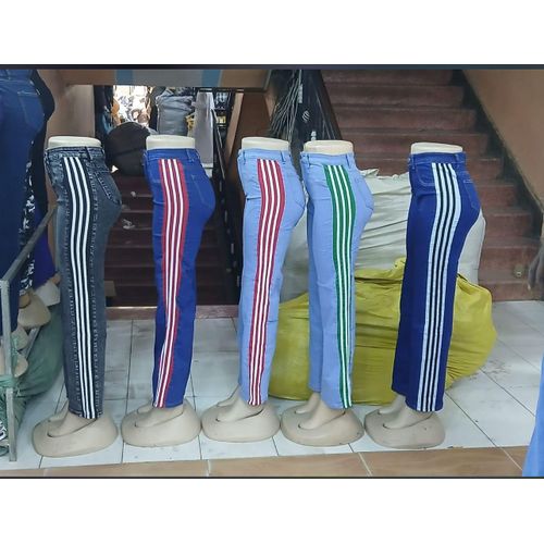 New Inn Ladies Mommy Jeans-Navybluewhite