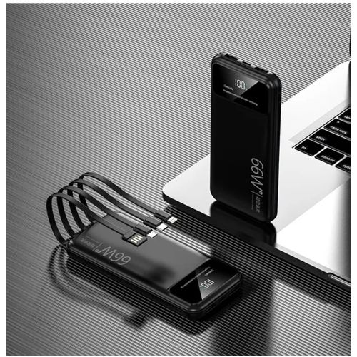 66Watts 20000mAh Power Bank Fast Charging With inbuilt Cables