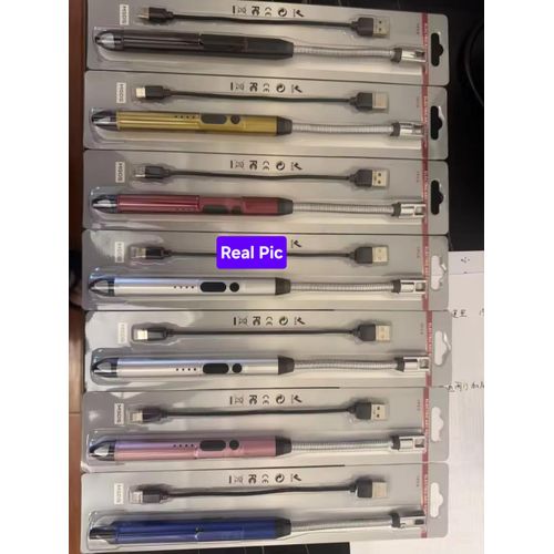 Electric Lighter Rechargeable, Candle Lighter, USB Lighter, 360° Flexible Neck, Arc Lighter Plasma Flameless Windproof Lighter for Candles, BBQ Grill &Camping (Multi Colour)