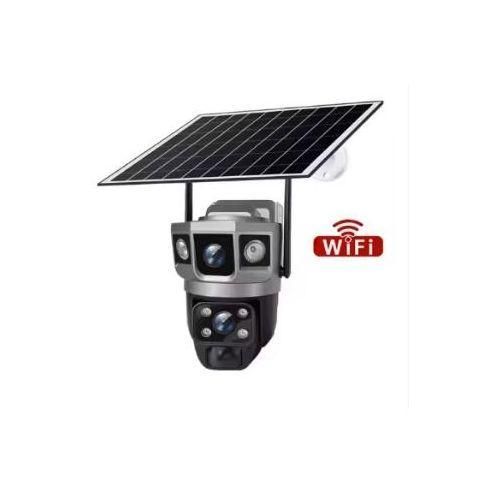 Solar Light V380 Two-way Talk Cctv Camera Dual Lens 3 Screens Wireless Outdoor Security Solar WIFI 4mp Night Vision Ptz Camera
