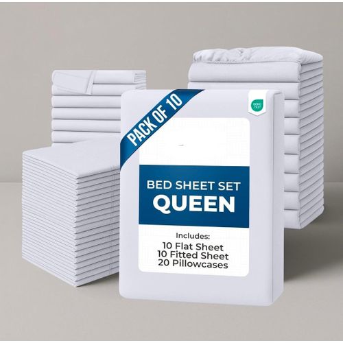 10-Piece Bed Sheet Set – Ultra Soft Complete Bedding Collection with Fitted Sheets,Flat Sheet & Pillowcases