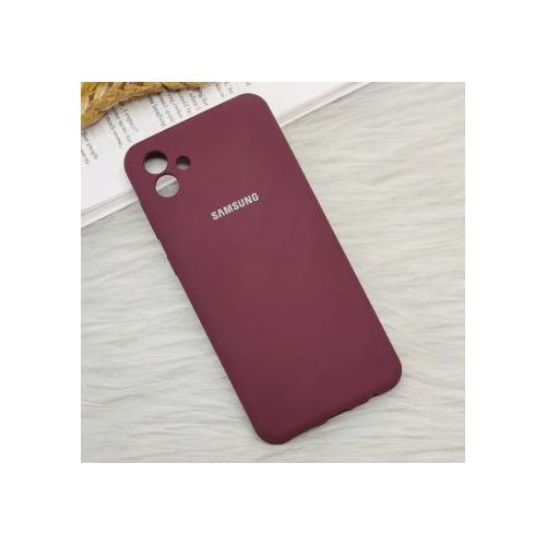 Soft Silicone Back Cover for Samsung Galaxy A04e - Maroon, anti-fingerprint, anti-scratch, durable silicone case