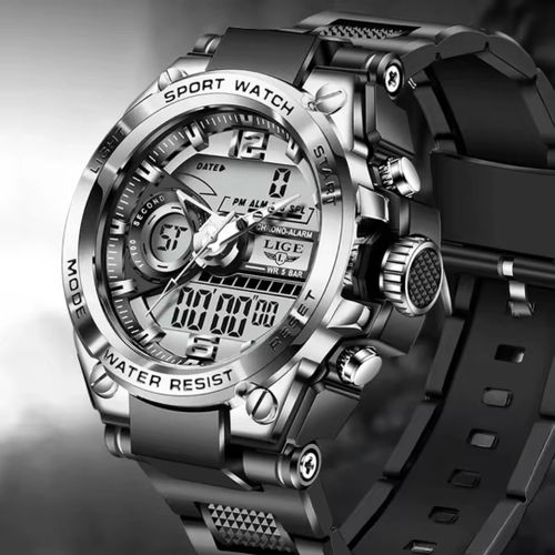 Mens Tactical Luxury Military Dual Display Waterproof Sports Watch