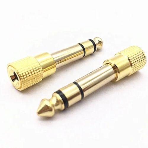 Gold Plated 635mm 14 Male to 35mm 18 Female Stereo Headphone Adapter