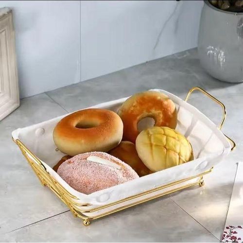 METALLIC Fruit,bread,deco holder basket//palette with cloth support