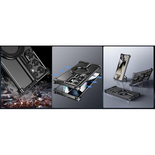 Samsung Galaxy S25 Ultra Phone Case, Frameless Metal Magnetic Case with Modern Design and Premium Durability