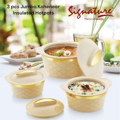3 Pcs Kohenoor Jumbo Insulated Hotpots (6000/9000/13000)