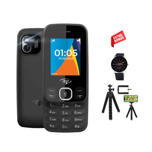 2166 - 2 Dual SIM - 1000mAh Wireless FM Radio Torch Camera Phone - Black