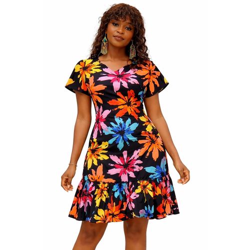 Midnight Bloom Floral Mini Dress