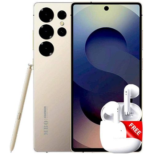 S25 Ultra 4G - 69 AMOLED Display 128GB ROM 6GB RAM 48MP 5500mAh with STYLUS PEN Bluetooth EARBUDS - Gold
