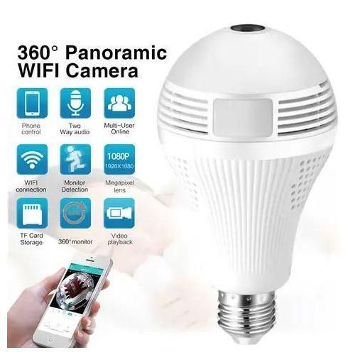 WIFI CCTV CAMERA BULB Light Bulb Security Camera Wireless Outdoor Indoor 2.4G WiFi Security Cameras for Home Security 360° Panoramic Camera Motion Detection and Alarm Two-Way Audio Based E27 Light Bulb Socket