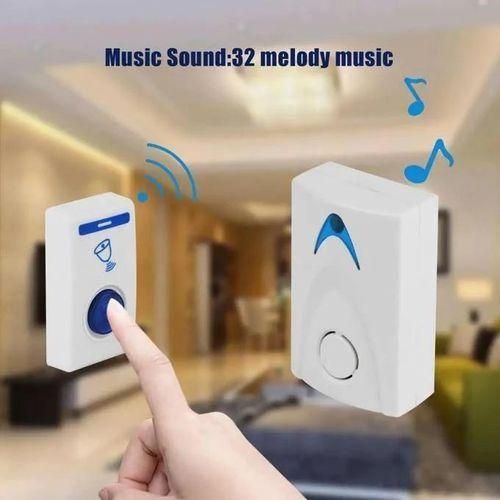 Wireless Chime Door Bell Doorbell with Wireles Remote Control 32 Tune Songs 100M Range Digital Doorbell