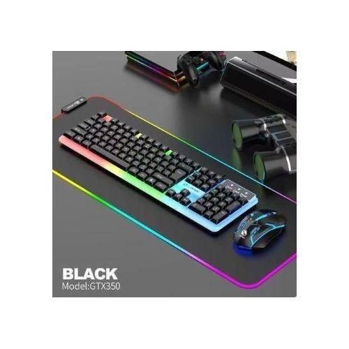 Colourful RGB Gaming Keyboard & Mouse Combo, LED Backlit Mechanical Feel Wired Keyboard Set for PC & Laptop