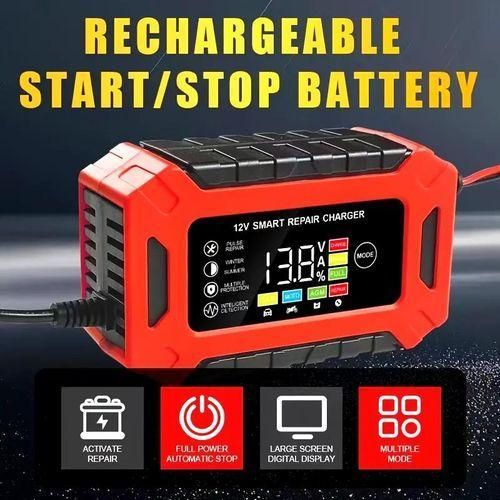 12V Smart Battery Charger Pulse Repair for Motorcycle Car Lead-Acid Batteries