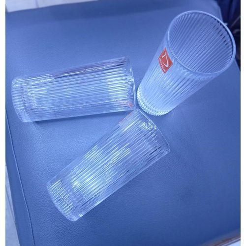 6PCs 335ml Unique Ribbed Aesthetic Drinking Glasses