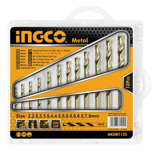 12PCS HSS Metal Twist Drill Bits Set 2–8mm