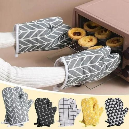 Oven Gloves /Mitts Pot Holders Heat Resistant Cooking Gloves Non-Slip Oven Gloves Soft Cotton Lining Kitchen Mitt Potholders, Cooking Baking Grilling Microwave