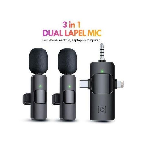 Wireless Lapel Microphone Type-c For IPhone Android IPad Computer