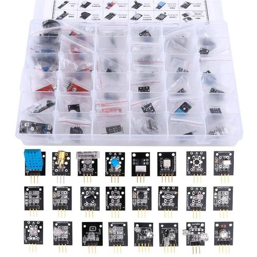 45 in 1 sensor Arduino starter kit. All-in-One 45-in-1 Sensor Module Starter Kit (for Arduino & Raspberry Pi)