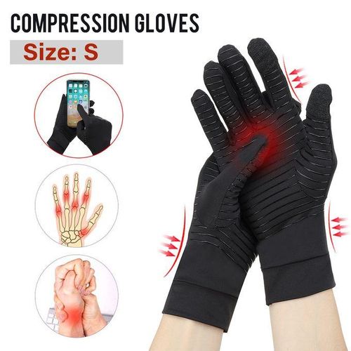 Full Fingerless Compression Arthritis Wrist Joint Pain Relief Black