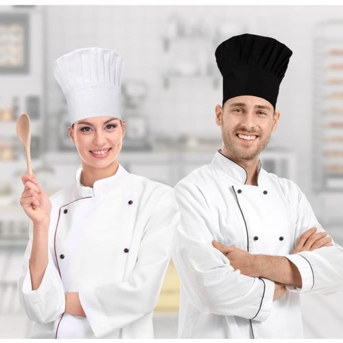 Chef Hat,Adult Adjustable Hook and Loop Tape Baker Hat Kitchen Cooking Chef Cap for Men Women Kids