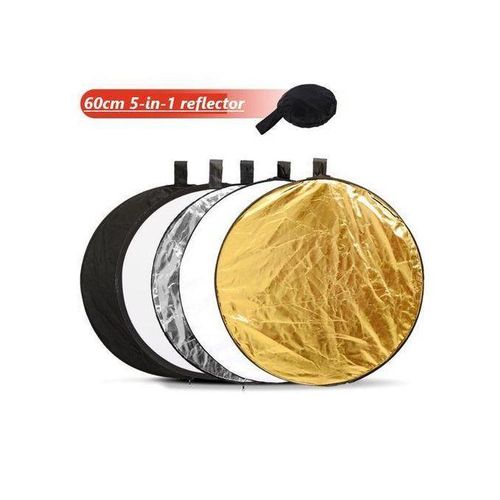 60CM 5-in-1 Portable Foldable Round Photography Reflector