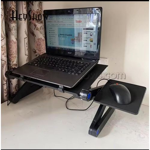 Adjustable Folding Laptop Stand - Ergonomic Portable Desk Riser with Heat-Dissipation Vents - Multi-Functional Bed Tray & Sofa Table for Laptops up to 17 Inches