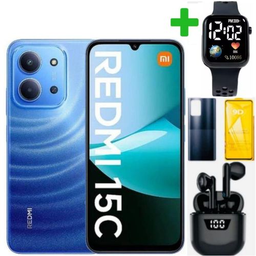 Redmi 15C' 6.88 inches6GB RAM+128GB ROM,Battery: 5000 mAh+cover WATCH