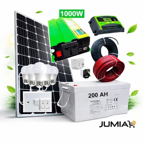 300W Solar Panel Full Kit 200Ah Solar Battery 1000W Solar Power Inverter 30 Ah Solar Charge Controller5 DC Bulb 1pc Switch 2pc Plug 10m Cable