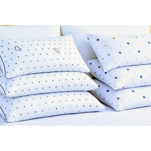 Fibre Bed Pillows Set of 2– Soft Comfortable Sleeping Pillows – Standard Size Assorted designs