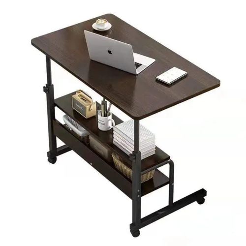Adjustable Height Desk, Laptop Computer Table Home Office Desk with Storage Rack for Small Space, Mobile Compact Desk on Wheels, Student Writing Table .